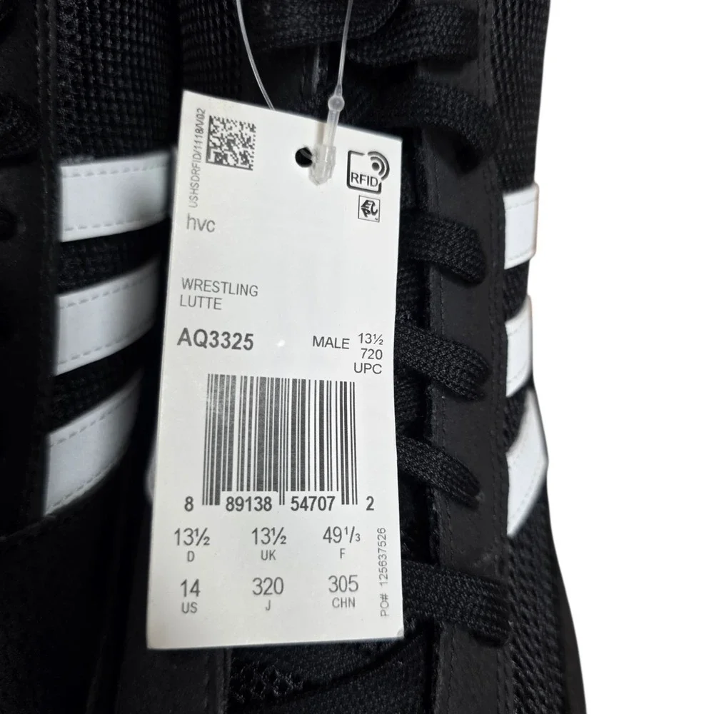 Adidas HVC Wrestling Shoes Men's 14 Black White Mat Grappling Boxing